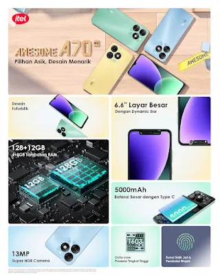 Spesifikasi itel A70