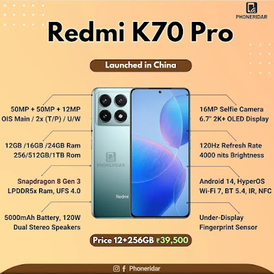 Spesifikasi Redmi K70 Pro